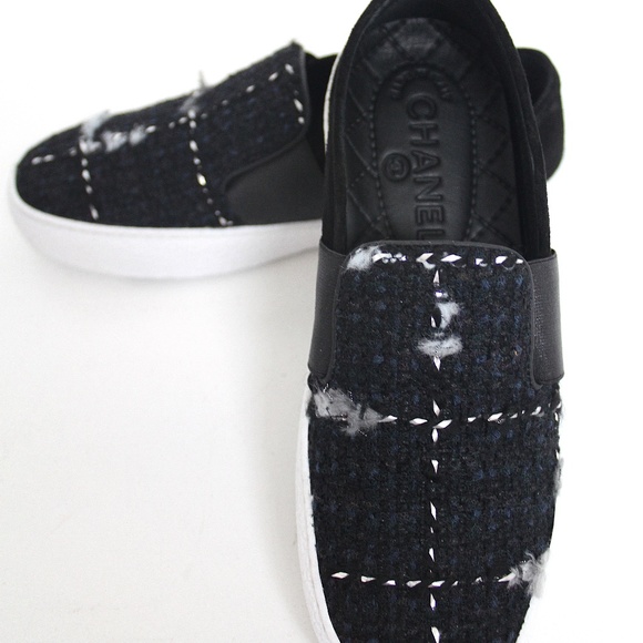 Multicolor New Flats Tweed Sneakers 5.5 - Picture 4 of 8